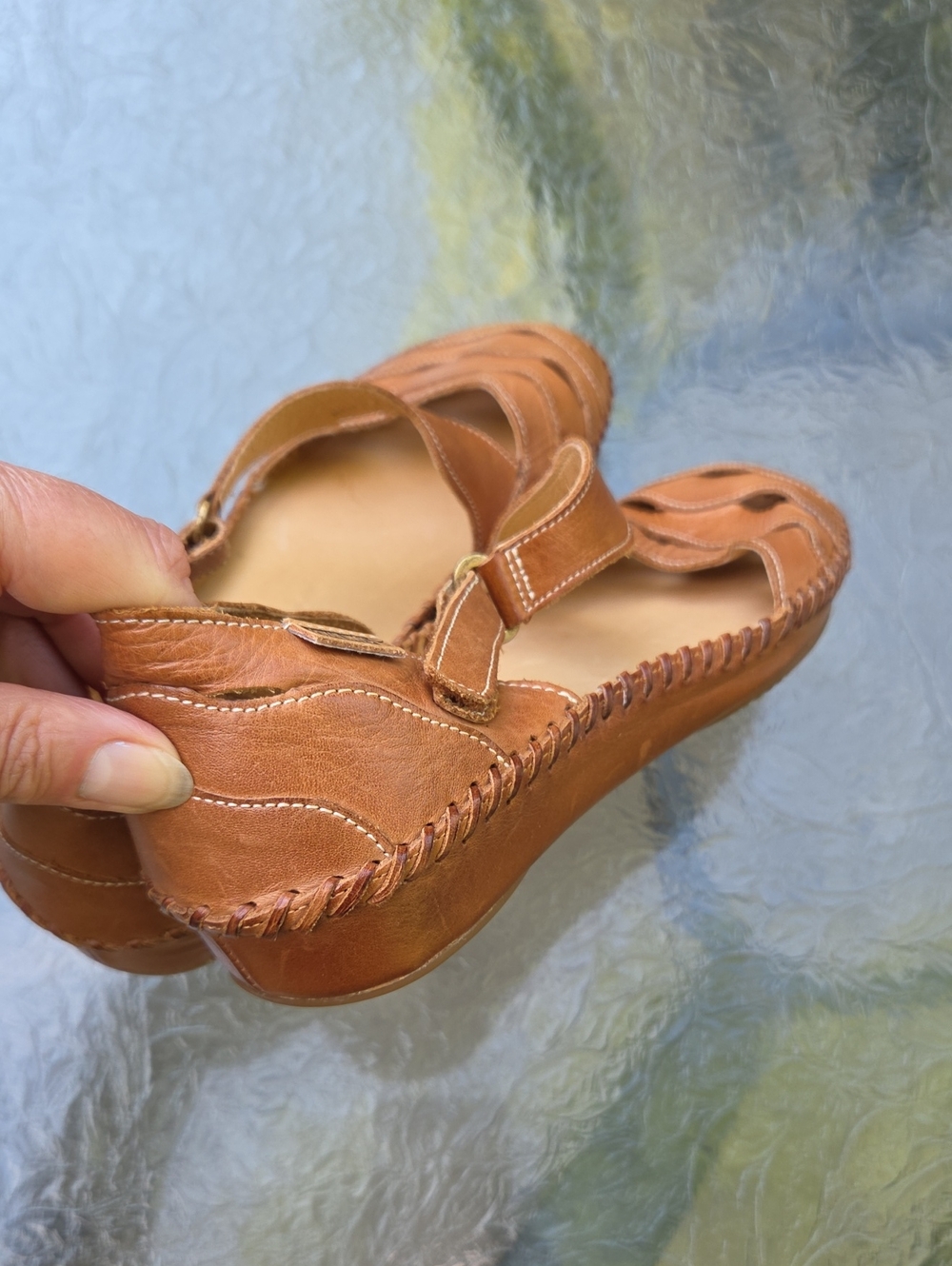 Pikolinos Brown Leather Cutout Mary Jane Comfort Flats | Handmade In Spain Sz.40 - Picture 11 of 14